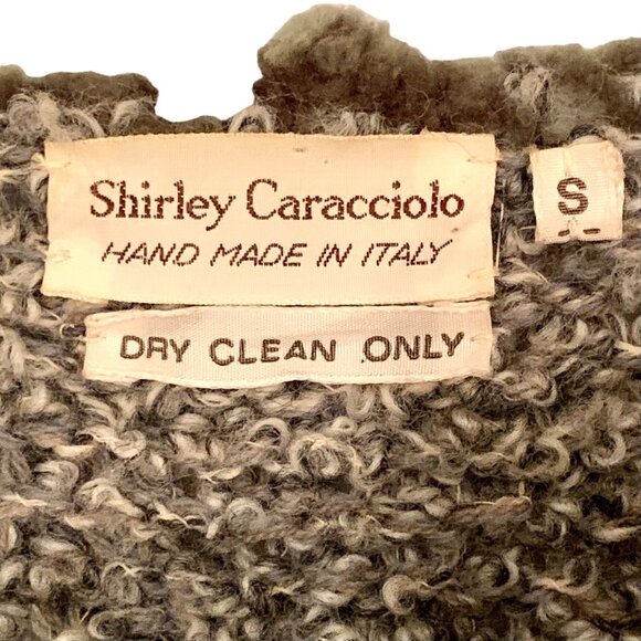 Bespoke Italian Gray Cardigan Sweater Boiled Wool Shirley Carraciolo Size Small - Picture 9 of 9